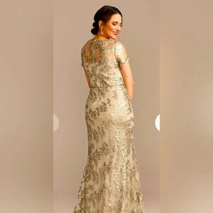 NWT Oleg Cassini Champaign Gown Size 6 Bridal. BridesMaids. prom